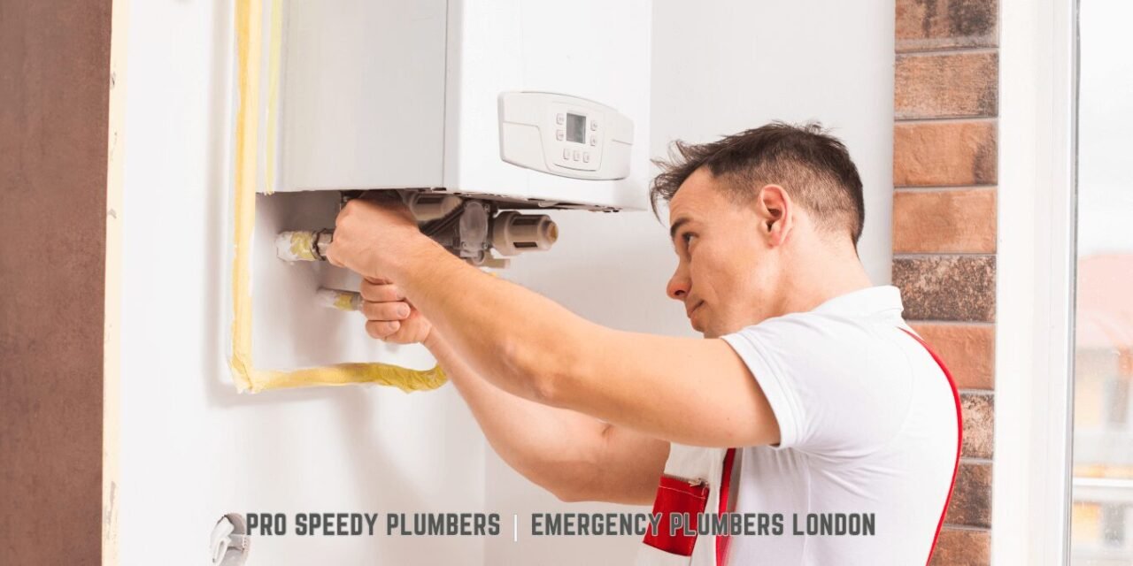 plumber repairing a boiler