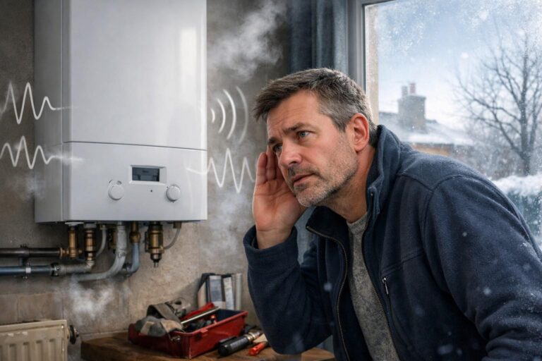 Boiler making strange noises in cold weather inside a home