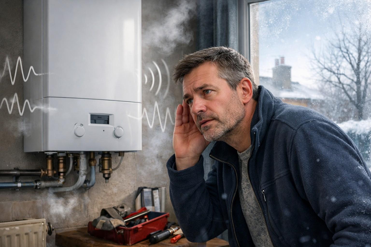 Boiler making strange noises in cold weather inside a home